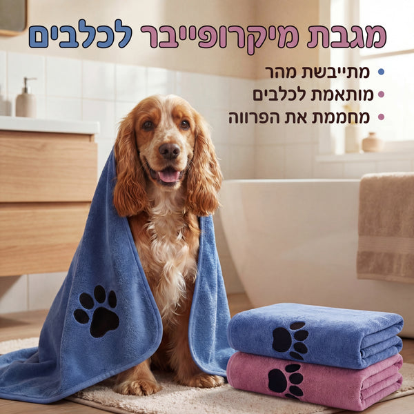 מגבת מיקרופייבר לכלבים